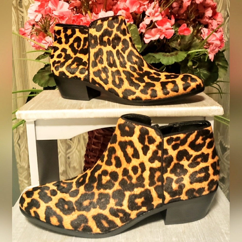NEW Womens Cheetah Ankle Boots Sam Edelman Size 6.5